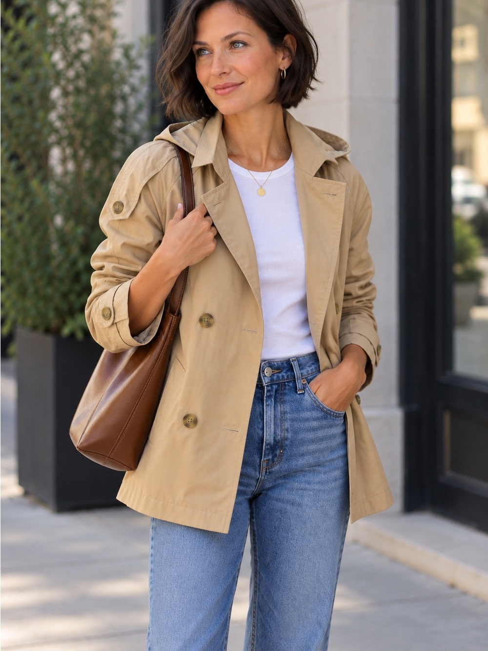 NWT Zara Classic Beige Trench Coat Jacket